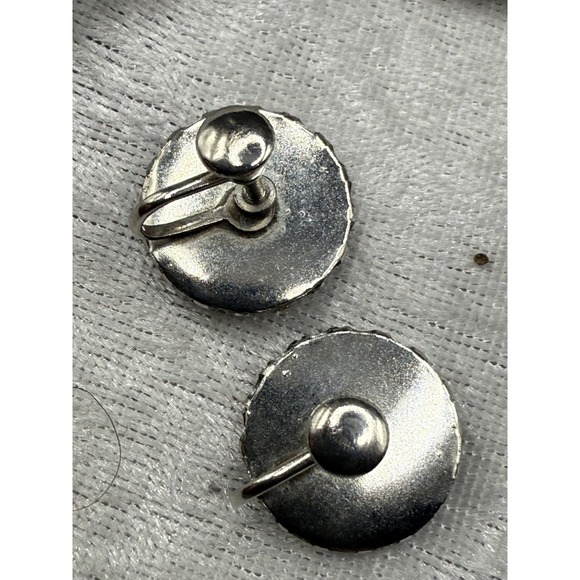 Vintage Butterfly Wing Set Silver Tone Brooch Clip On Earrings‎ Morpho - Picture 5 of 8